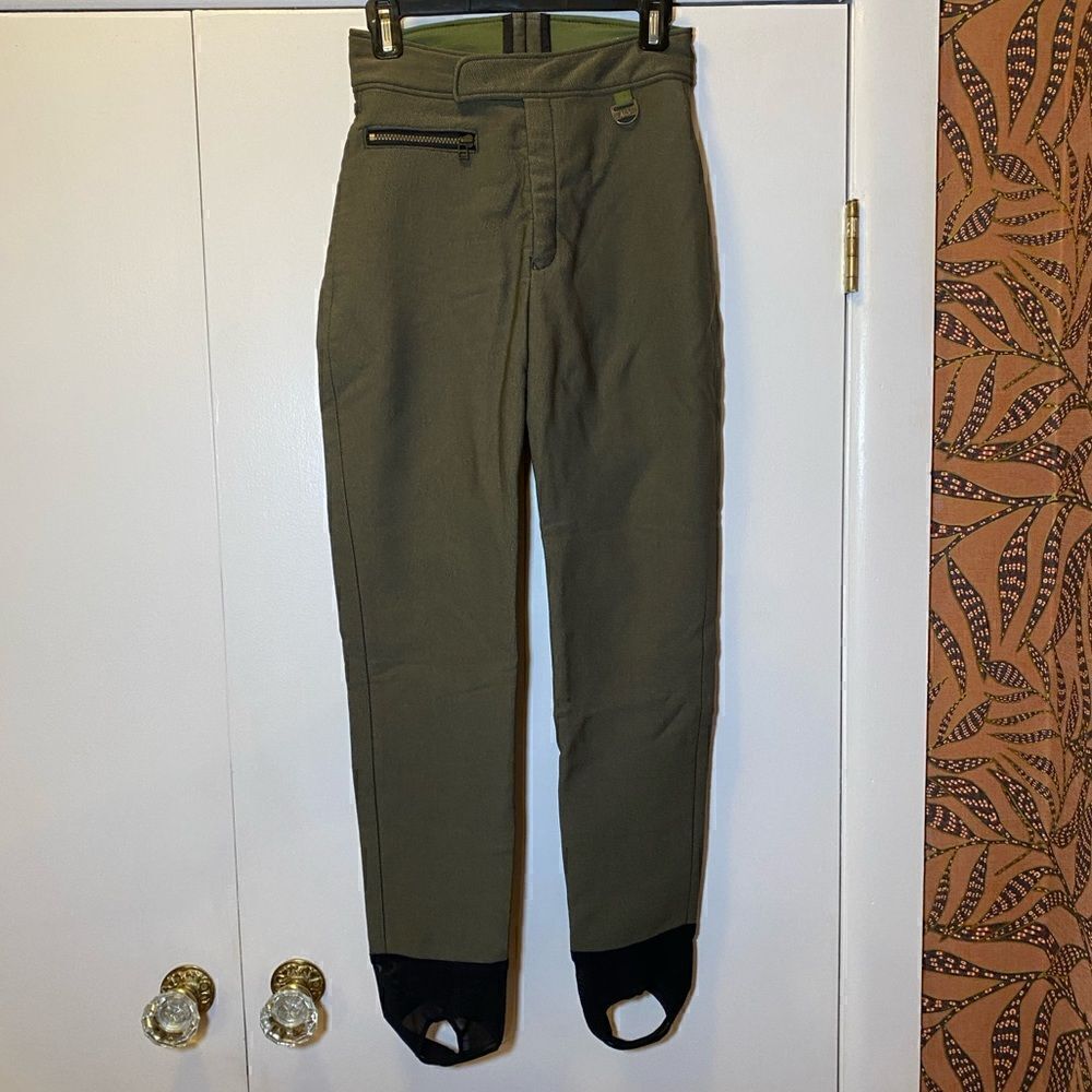 NILS Ski Snowboard Athletic Stirrup High Waist Pants Olive Green Women’s Size 6
